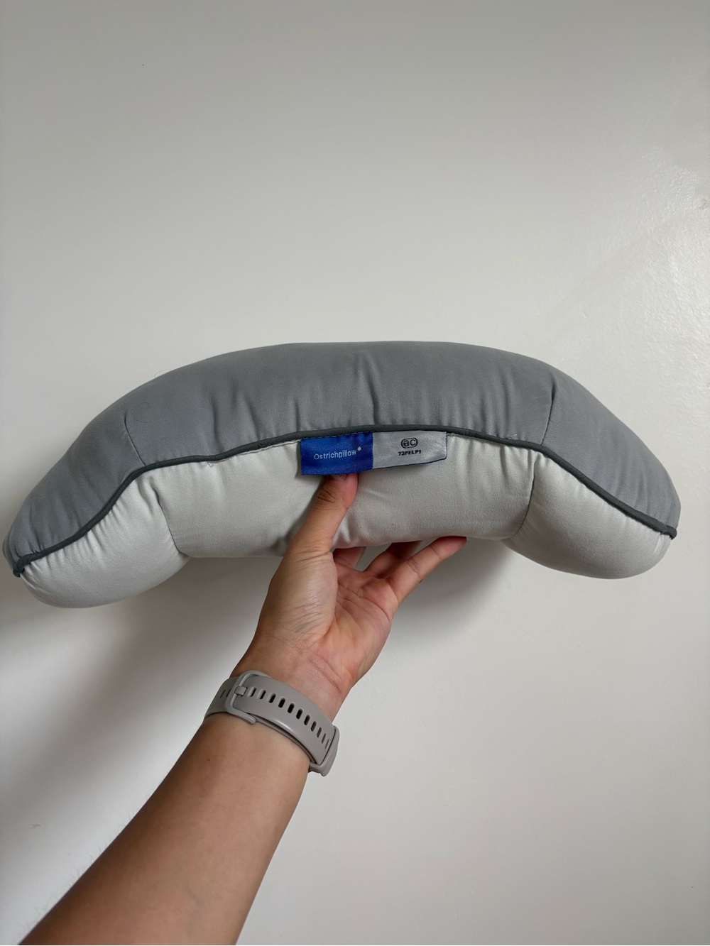 Neutral Gray Bolster Ostrichpillow for American Airlines - Picture 3 of 3